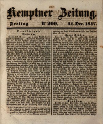 Kemptner Zeitung Freitag 31. Dezember 1847