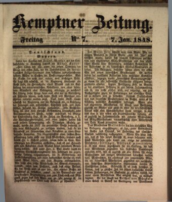 Kemptner Zeitung Freitag 7. Januar 1848