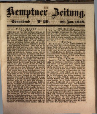 Kemptner Zeitung Samstag 29. Januar 1848