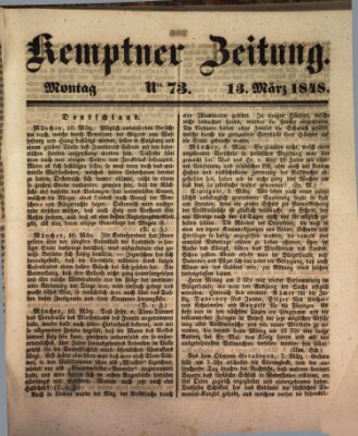 Kemptner Zeitung Montag 13. März 1848