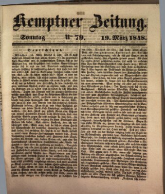 Kemptner Zeitung Sunday 19. March 1848