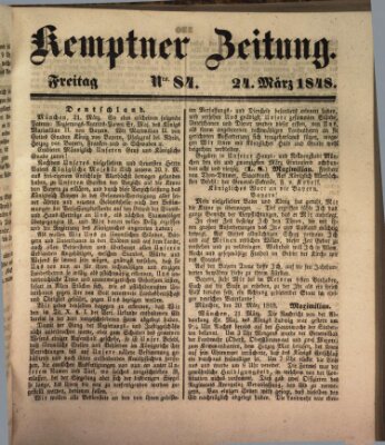 Kemptner Zeitung Freitag 24. März 1848