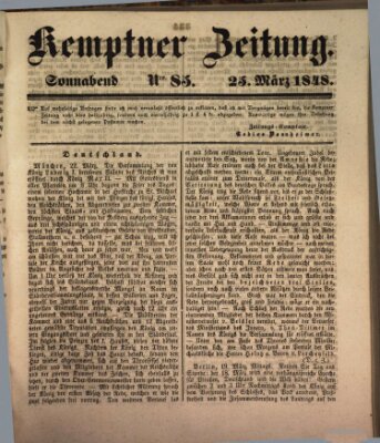 Kemptner Zeitung Samstag 25. März 1848