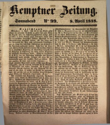Kemptner Zeitung Samstag 8. April 1848