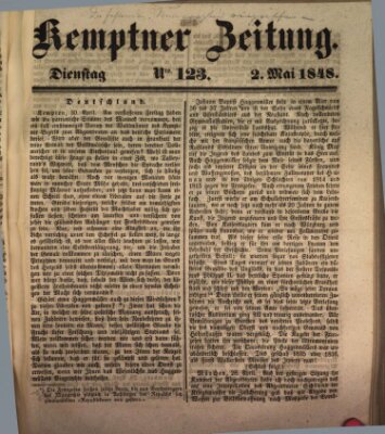 Kemptner Zeitung Dienstag 2. Mai 1848