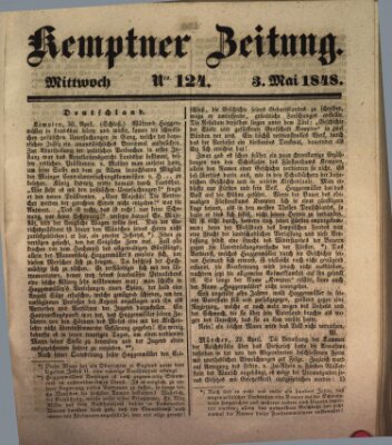 Kemptner Zeitung Mittwoch 3. Mai 1848