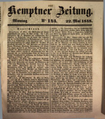 Kemptner Zeitung Montag 22. Mai 1848