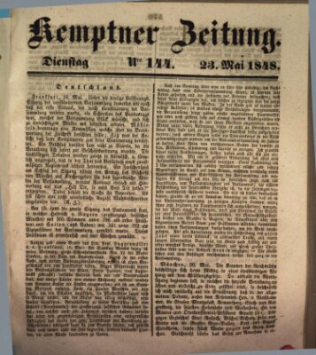 Kemptner Zeitung Dienstag 23. Mai 1848