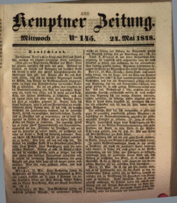 Kemptner Zeitung Mittwoch 24. Mai 1848