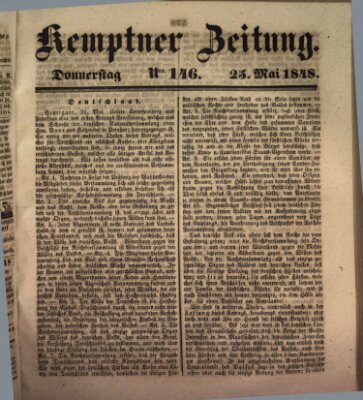 Kemptner Zeitung Donnerstag 25. Mai 1848