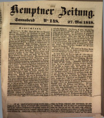 Kemptner Zeitung Samstag 27. Mai 1848