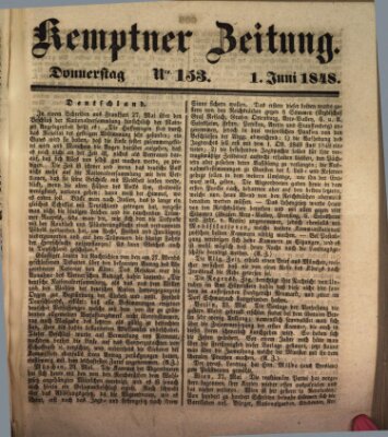 Kemptner Zeitung Donnerstag 1. Juni 1848