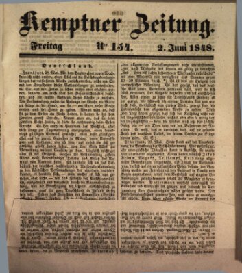 Kemptner Zeitung Freitag 2. Juni 1848