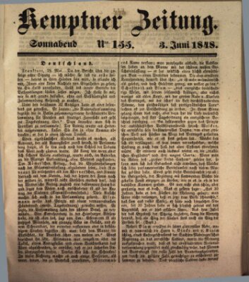 Kemptner Zeitung Samstag 3. Juni 1848