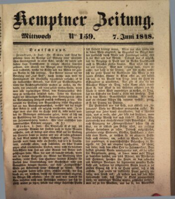 Kemptner Zeitung Mittwoch 7. Juni 1848