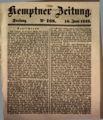 Kemptner Zeitung Freitag 16. Juni 1848