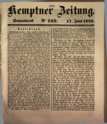 Kemptner Zeitung Samstag 17. Juni 1848