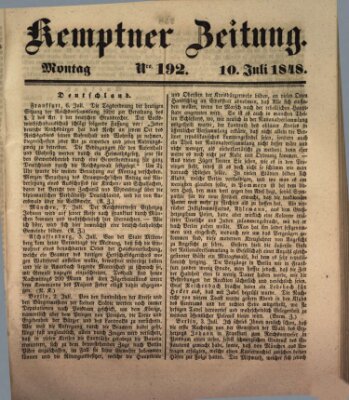 Kemptner Zeitung Montag 10. Juli 1848