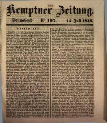 Kemptner Zeitung Samstag 15. Juli 1848