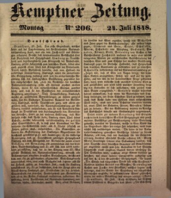 Kemptner Zeitung Montag 24. Juli 1848