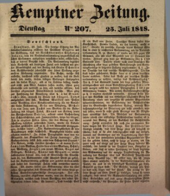 Kemptner Zeitung Dienstag 25. Juli 1848