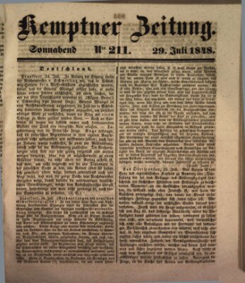 Kemptner Zeitung Samstag 29. Juli 1848