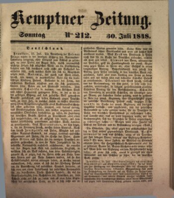 Kemptner Zeitung Sonntag 30. Juli 1848