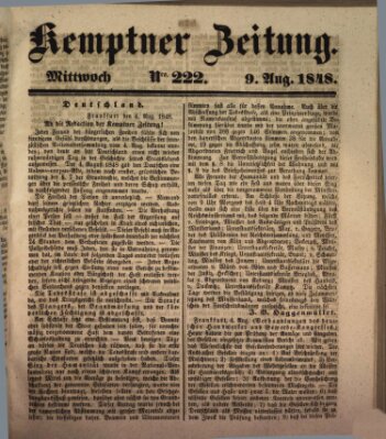 Kemptner Zeitung Mittwoch 9. August 1848