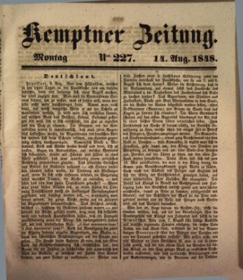 Kemptner Zeitung Montag 14. August 1848