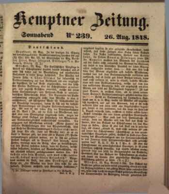 Kemptner Zeitung Samstag 26. August 1848