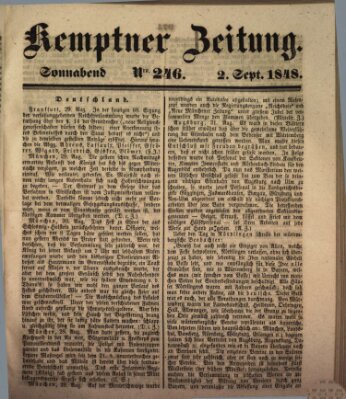 Kemptner Zeitung Samstag 2. September 1848