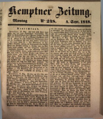 Kemptner Zeitung Montag 4. September 1848