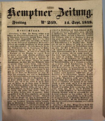 Kemptner Zeitung Freitag 15. September 1848