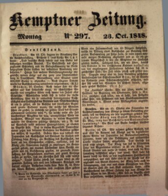 Kemptner Zeitung Montag 23. Oktober 1848