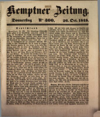 Kemptner Zeitung Donnerstag 26. Oktober 1848