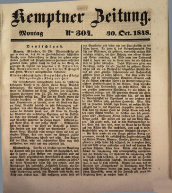 Kemptner Zeitung Montag 30. Oktober 1848