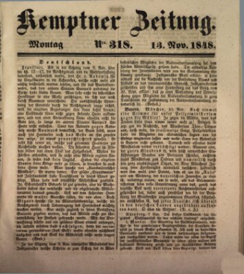 Kemptner Zeitung Montag 13. November 1848