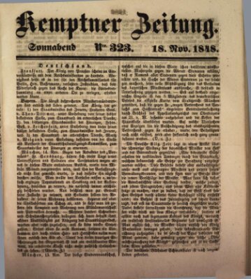 Kemptner Zeitung Samstag 18. November 1848