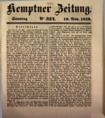 Kemptner Zeitung Sonntag 19. November 1848