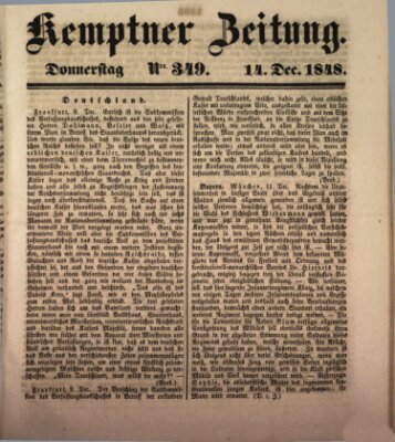 Kemptner Zeitung Donnerstag 14. Dezember 1848