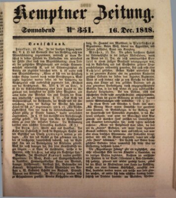 Kemptner Zeitung Samstag 16. Dezember 1848