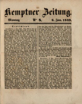 Kemptner Zeitung Montag 8. Januar 1849