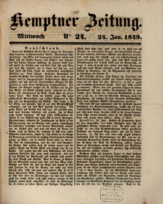 Kemptner Zeitung Mittwoch 24. Januar 1849