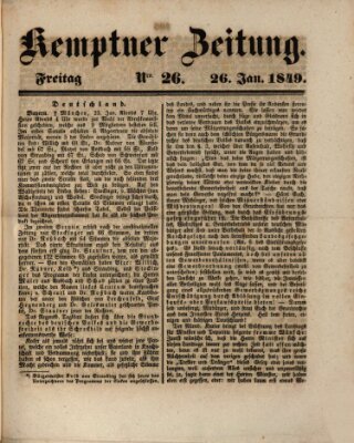 Kemptner Zeitung Freitag 26. Januar 1849