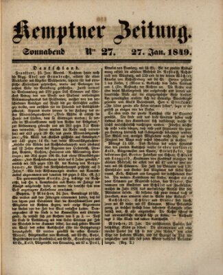 Kemptner Zeitung Samstag 27. Januar 1849