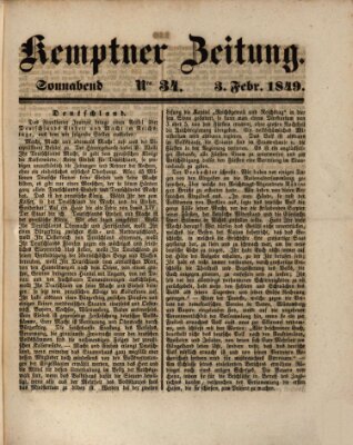 Kemptner Zeitung Samstag 3. Februar 1849