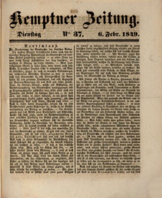 Kemptner Zeitung Dienstag 6. Februar 1849