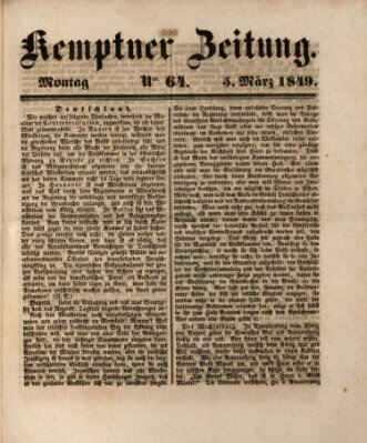 Kemptner Zeitung Montag 5. März 1849