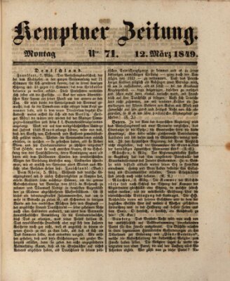 Kemptner Zeitung Montag 12. März 1849