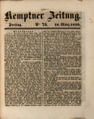 Kemptner Zeitung Freitag 16. März 1849